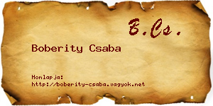 Boberity Csaba névjegykártya